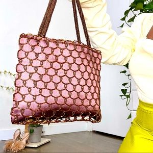 Chocolate Beaded Shoulder Bag